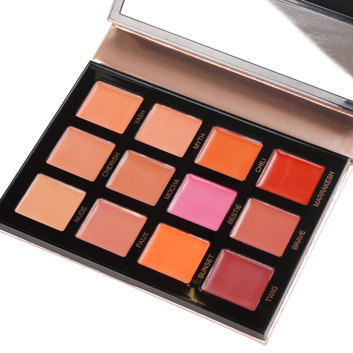 12-color Waterproof Moisturizing long Lasting Vegan Organic Matte&High Pigment Creamy Lipstick Plate