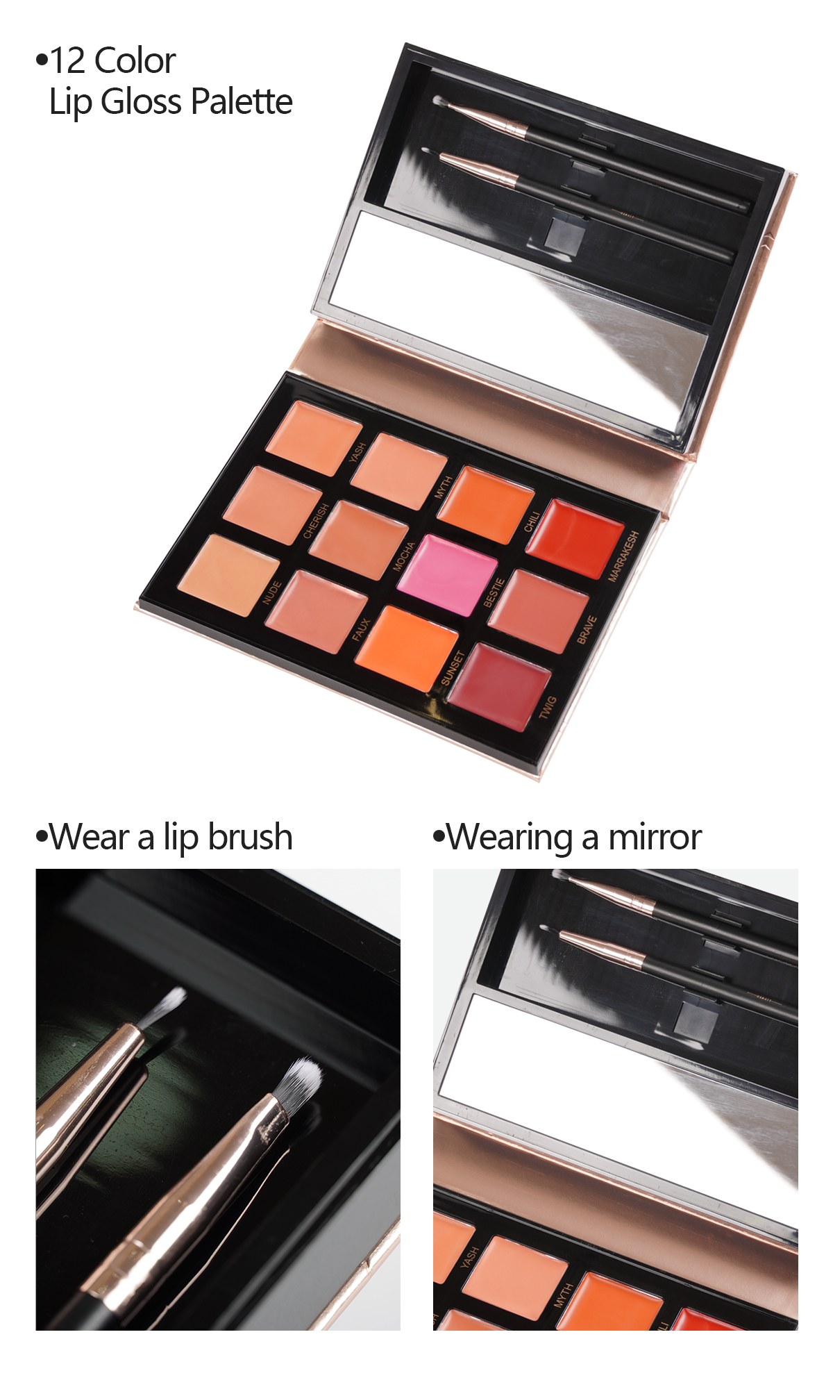 12-color Waterproof Moisturizing long Lasting Vegan Organic Matte