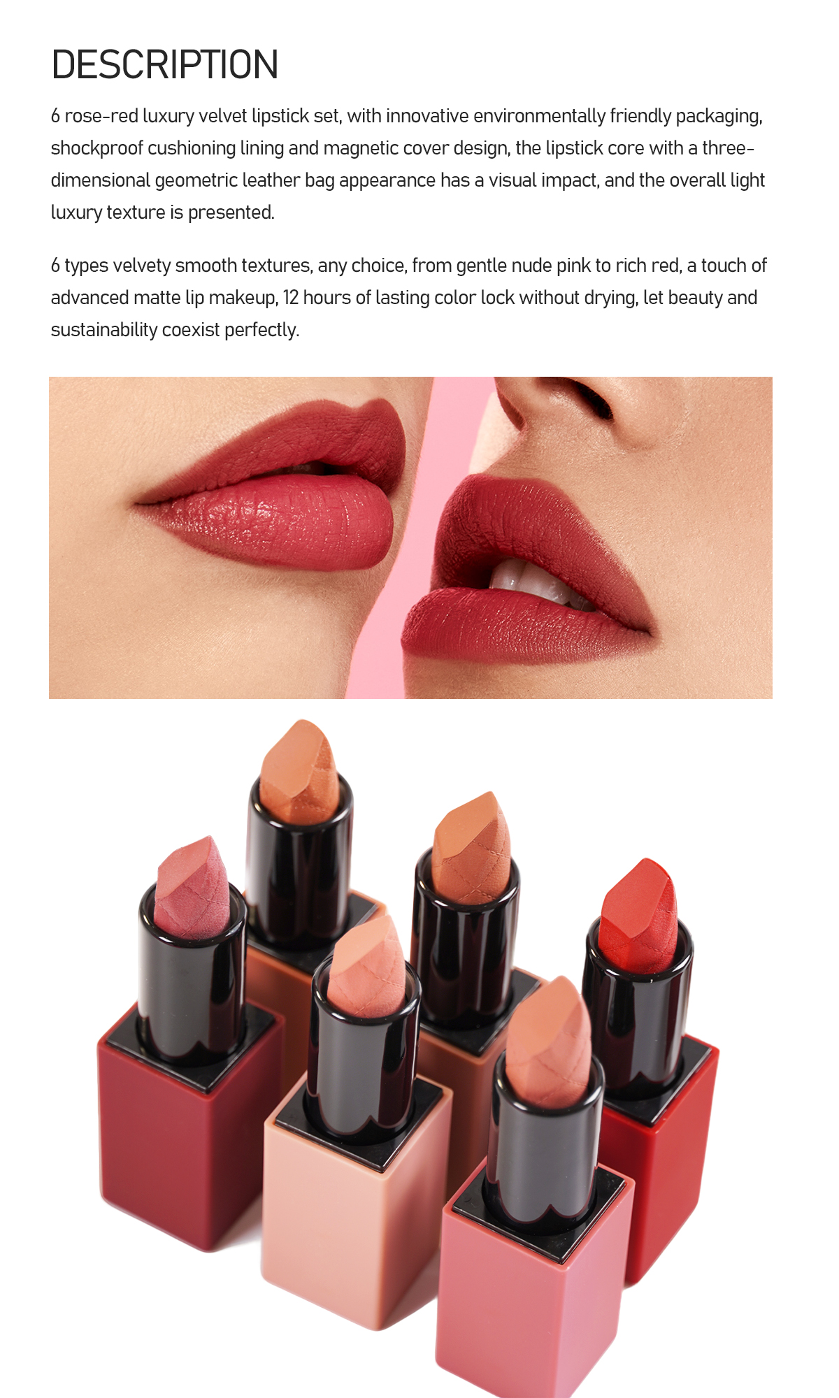 6-color Deluxe Matte Velvet Lipstick Set