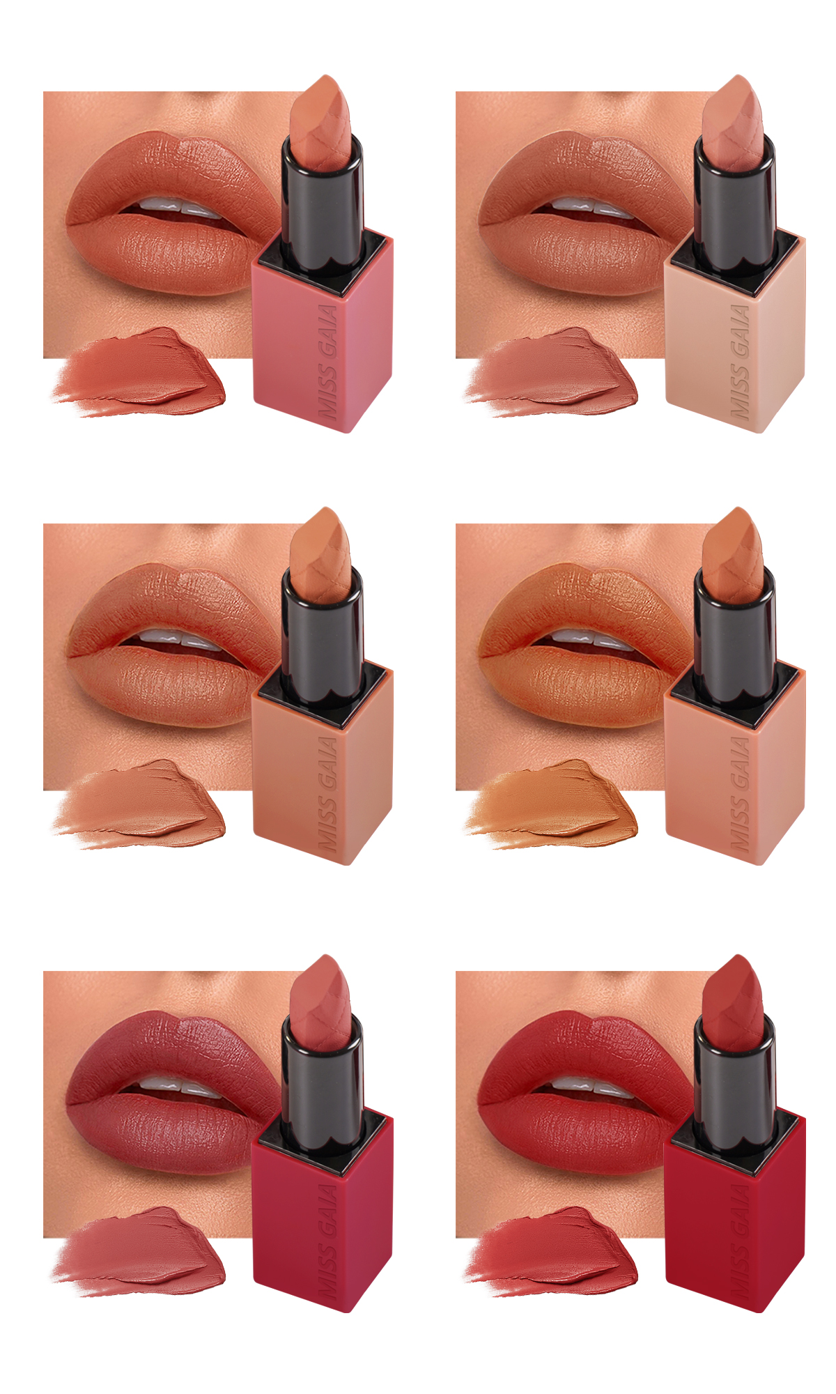 6-color Deluxe Matte Velvet Lipstick Set