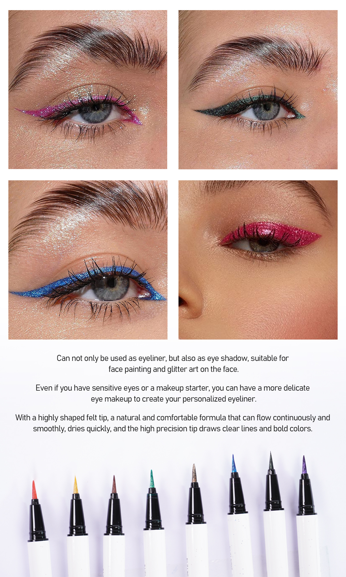 Rainbow Durable Waterproof Liquid Eyeliner Pencil