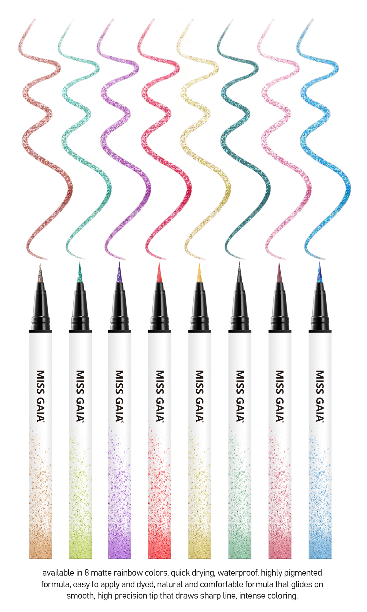 Rainbow Durable Waterproof Liquid Eyeliner Pencil