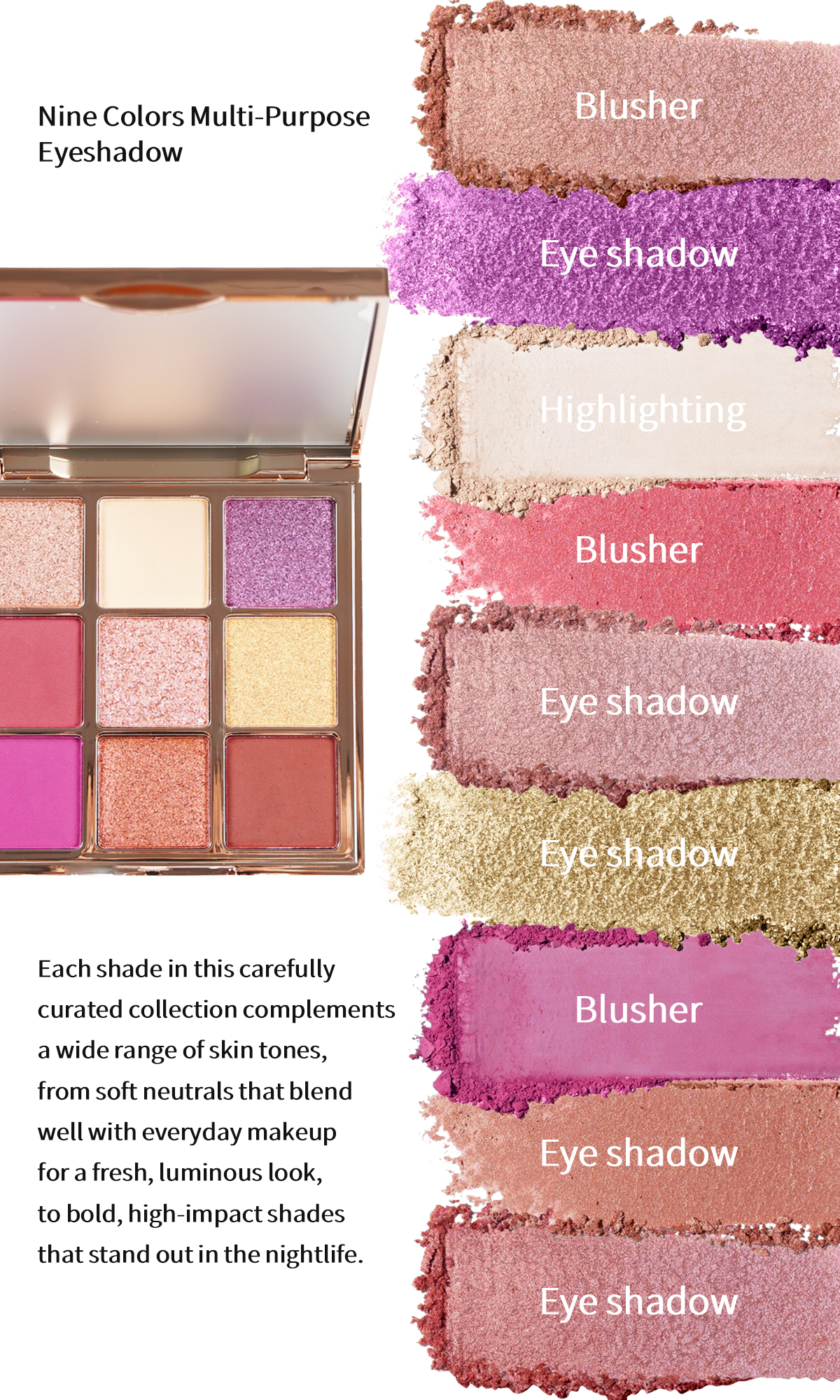 Nine-Color Multi-Purpose Eyeshadow