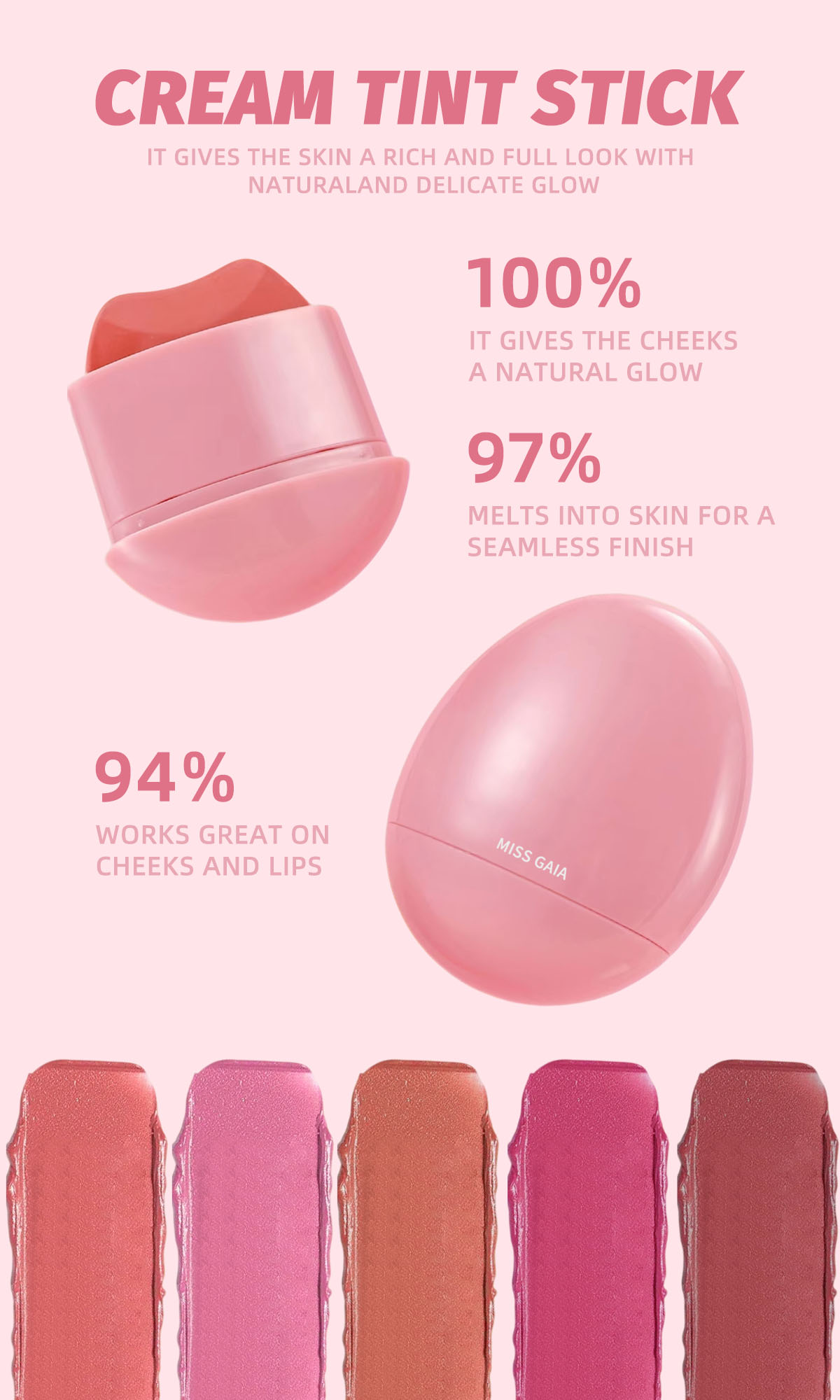 Private Label Water-proof Matte Blush And lipstick cream multi-use stick wholesale